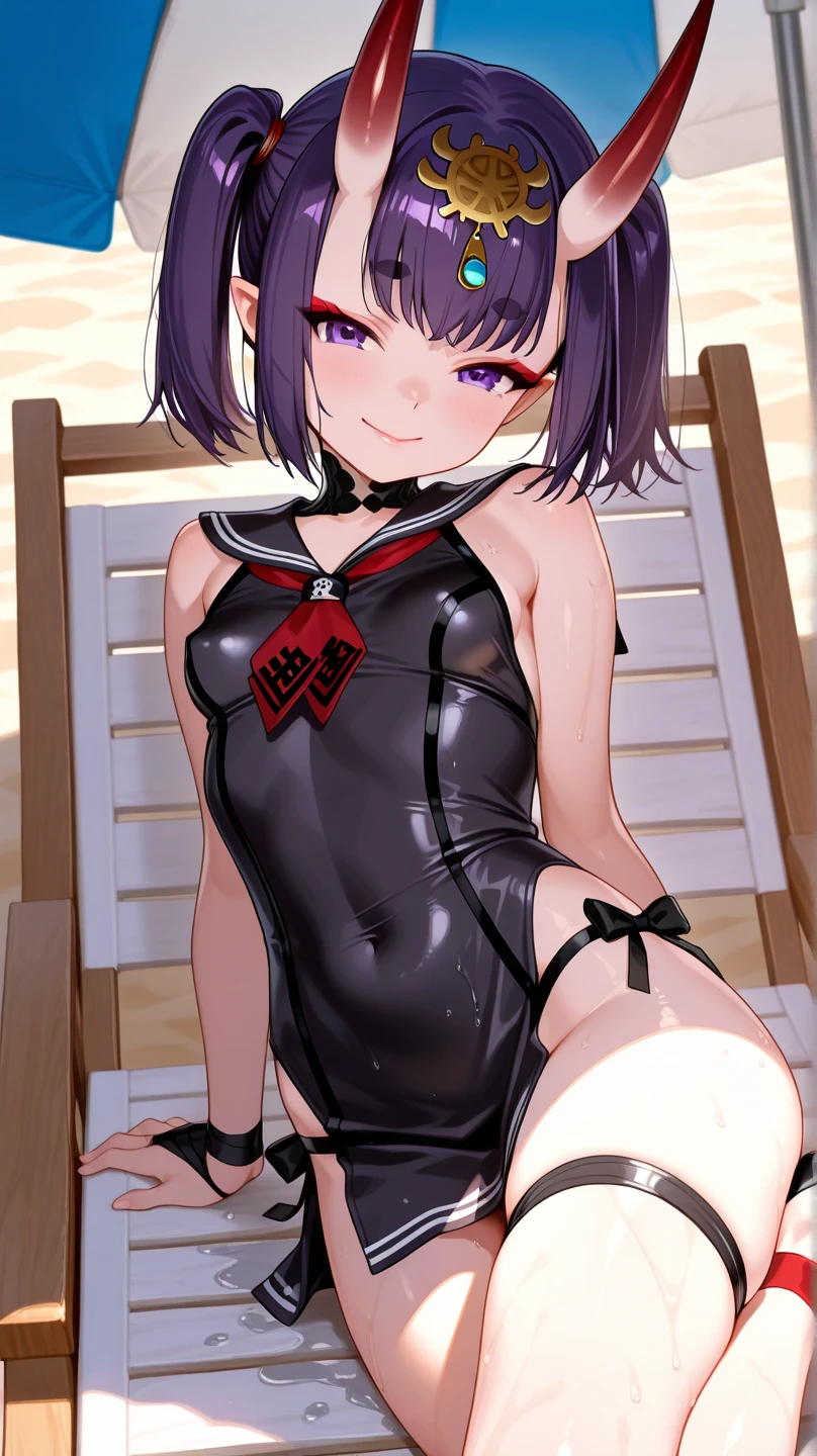 ((highest quality)), ((masterpiece)), (be familiar with), Perfect Face, indoor, Bedroom, Watching the audience,
One woman, Zenyuan Maki,
Open Mouth, Ecstatic expression, blush, smile,
Small breasts, Flat Chest, Young Girl, , , Girl,
Long Hair, ponytail,
Leg spread,