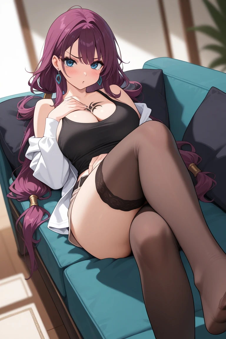 (Masterpiece, Best Quality, High Quality:1.4), professional artwork, Intricate Details, field of view, sharp focus, detailed painting, photorealistic lighting, trending on pixiv, (vivid lighting, vibrant colors:1.05), realistic shadows, ambient occlusion, by Takato Yamamoto
Marie Mamiya, mature female, milf, solo, (curvy:1.1), sitting on sofa, crossed legs, luxury room, (cowboy shot:1.1),
(red hair:1.05), hair ornament, lipstick, makeup, (mole under eye:0.9), choker, ultra detail hair, ultra detail face, (yellow eyes:1.05), perfect eyes, perfect face, earrings, (seductive look, blush:1.15),
(main dress:1.2), choker, (black thighhighs:1.1),(highheels:1.2), bare shoulders, necklace, fingernails,
(Large Breasts:1.15), Cleavage, big ass, thighs
<lora:MarieMamiya:0.85>