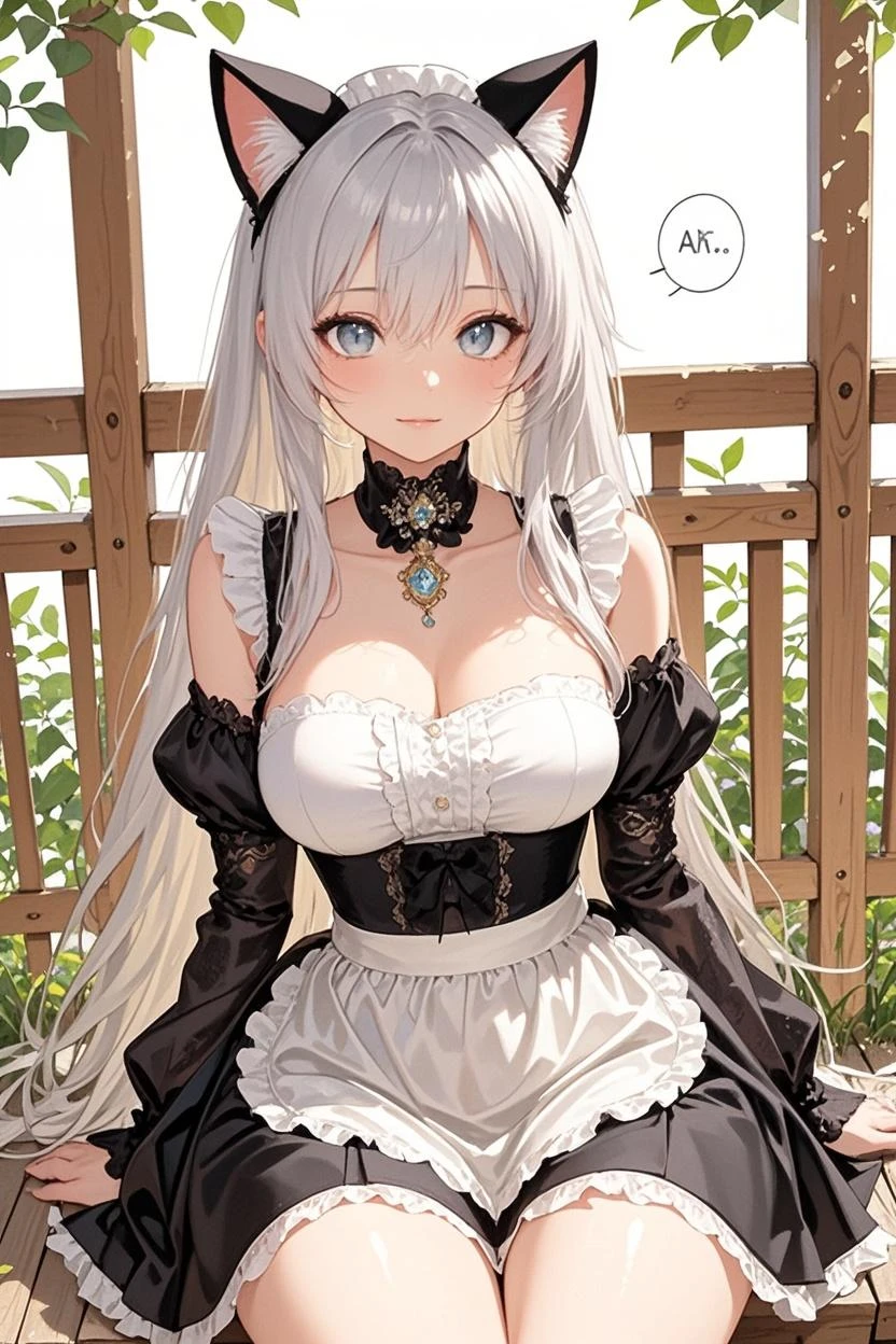 Background with:Western aristocratic room(wide々and study、bookcase、Large desk lined with historical Western antiques、Big old clock、Large houseplants、astronomical telescope、antique、Old brown globe、Stuffed deer head)。Laugh invincibly、show the grinps、a smile、Curvaceous but slender、Fantastic hair color、ornament detached、Black and white and ruffled maid clothes、Separate Wear、Niso、accessorized、Bracelets、Misanga、a necklace、arm band、Muchimuchi Body、well-muscled、mole、shairband、Distinctive charm points、Eyebrows、Sareme、poneyTail、Muscular nose、red blush、offensive、one eye covered、sadist、Carrying a large scythe、Fleshy lips、Physical beauty、Black Choker、disheveled hair、Unique fashion、Depiction in motion、soft sunlight、Combining Light and Shadow、(top-quality、hight resolution、8k、masterpiece:1.2) 、(Cute)(masutepiece), (Best Quality),1girl in,Upper body,(double exposure:1.2),(Simple background:1), (Cinematic Angle),(Dynamic Angle),(Low contrast),(Flat color:0.7)。complex details beautiful and delicate eyes, Smooth Anime CG Art, Detailed Digital Anime Art, official artwork, pixiv style, Detailed anime artwork,