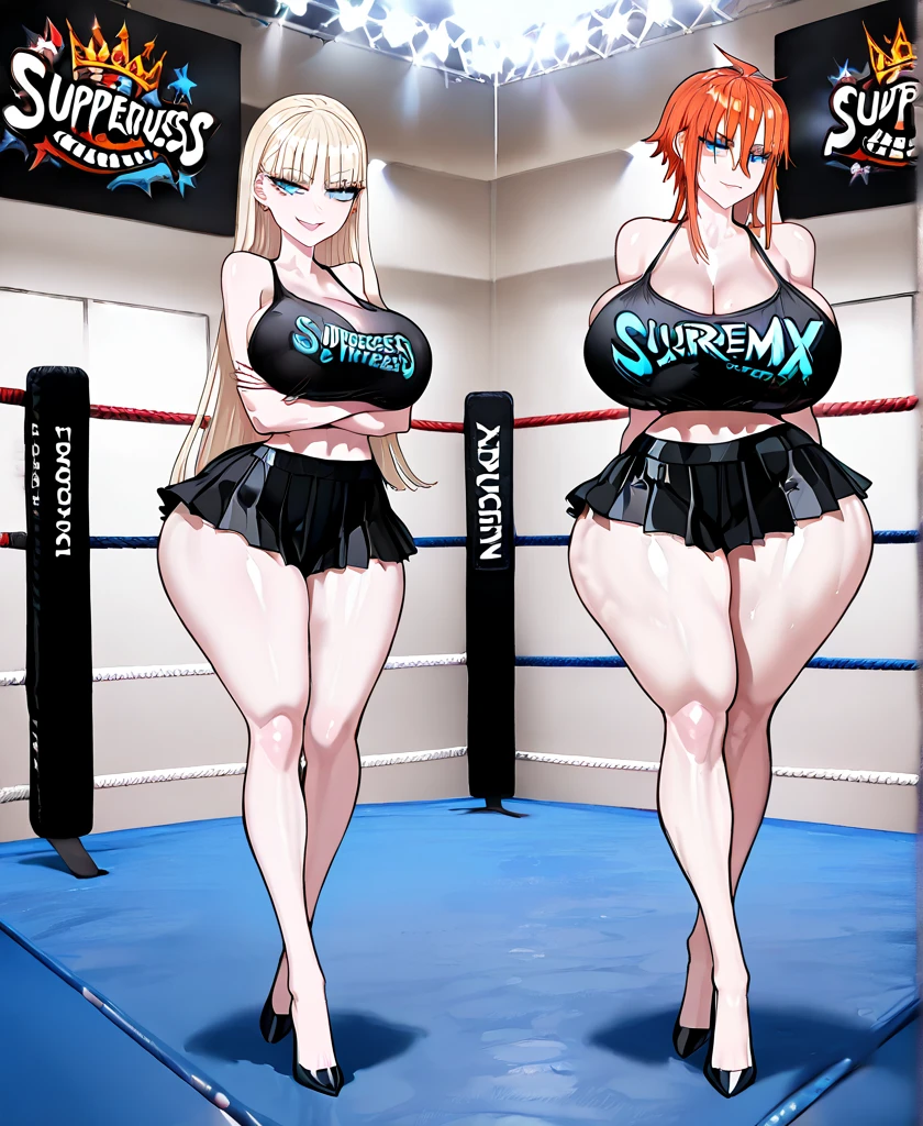 beauty、bigヒップ、Big Breasts、Poses that accentuate the chest、Exposed thighs、big、Revealing clothing、Exposed body、sexy、Exposed breasts、Exposing her ass in tight clothing、Tight fitting clothes、Cleavage、Poses that accentuate the buttocks、Small face、cute、Professional wrestler、Two people、In the middle of the technique、