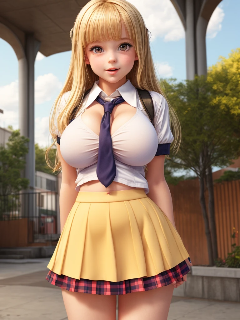 (masterpiece:1.2, highest quality), (realistic, photorealistic:1.4), beautiful illustrations, (natural side lighting, movie lighting), Depth of written boundary,
looking at the viewer, (face focus, Upper body), Front view, 1 girl, English, high school girl, 15 years old, perfect face, Cute symmetrical face, shiny skin,
(bob hair:1.7,blonde), asymmetrical bangs, Big eyes, droopy eyes, long eyelashes chest), thin,
beautiful hair, beautiful face, fine and beautiful eyes, beautiful clavicle, beautiful body, beautiful breasts, beautiful thighs, beautiful feet, beautiful fingers,
((fine fabric texture, Brown knitted vest, short sleeve white collar shirt, navy pleated skirt, Navy bow tie)),
(beautiful scenery), evening, (Inside the flower shop), Are standing, (smile, Upper grade, open your mouth), (((skirt lift, string bread, genitals visible)))、camel toe、huge tit、nipple puff、cleavage、Plump、Super big breasts、super big butt、earrings、earrings、necklace、thick lips、heterochromia、bangles、Caster wheel、first round、hair charm、lip gloss、Temptation、lure、insert、dildo