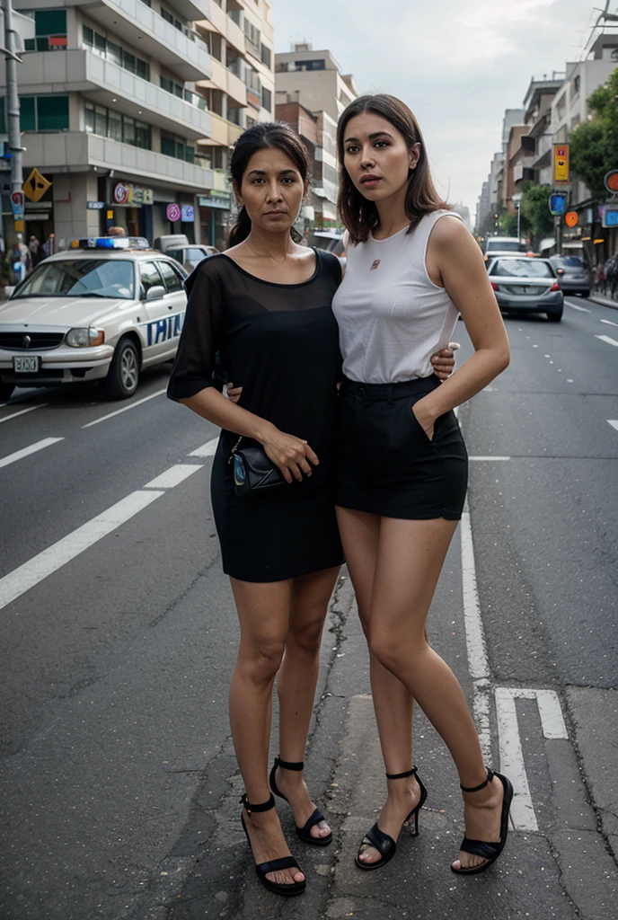 Female supermodel. Black t-shirt and jeans. Dim, soft lighting. Sunset. Sugamo Jizodori Shopping Street, Tokyo, Japan. Sunset.