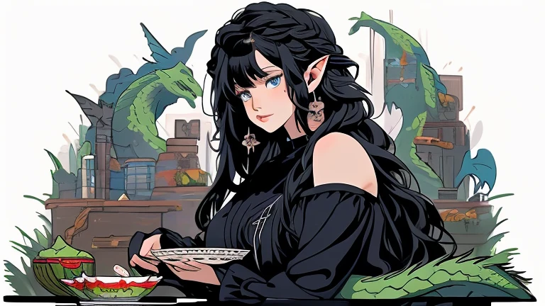 (Best Quality, Masterpiece), 1 Girl, Long hair, green trees, leafs, Tarot cards, devil, Medium Tits, Woman holding a magic book