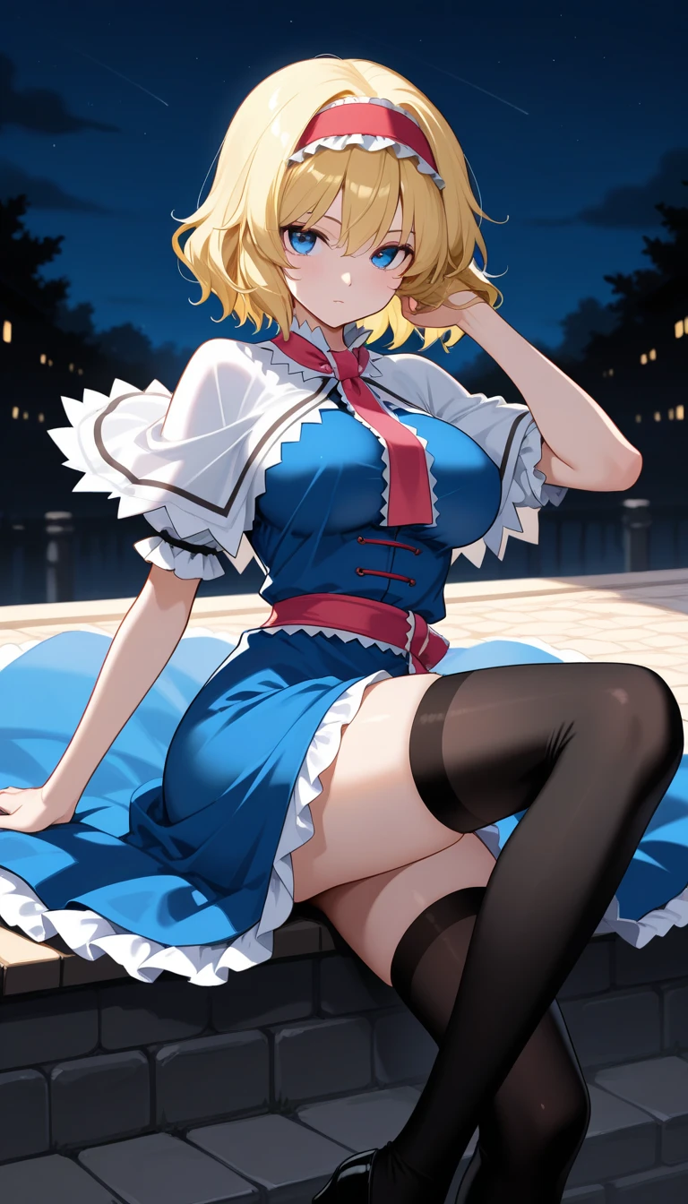 ((masterpiece, best quality;1.3)), ultra detailed, 8k unity wallpapers, CG, ray tracing, illustration, colorful, cinematic shadow, extremely detailed and beautiful background,vhd, shadering VRay,RT, 1girl, teenage, petite, loli, blush, solo, blue eyes, (blush), (blonde hair), (medium hair), (large breasts), slim waist, white glowing skin, highly detailed beautiful face, beautiful face, beautiful eyes, (talented Lo-Fi:1.3), naked, sexy, lewd, (short baby doll dress), outdoors, blue sky, (from below), close-up, glowing, glowing light, ultra detailed, scenic, atmospheric