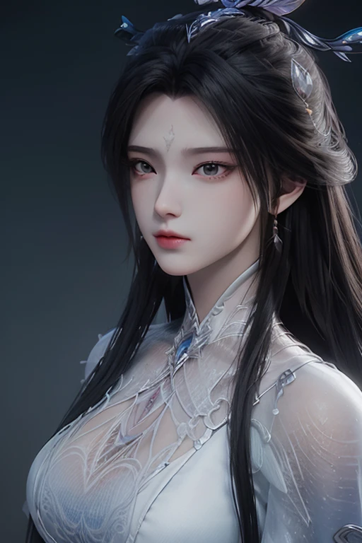 best quality, masterpiece, Small chest, (Small Breasts), Delicate skin texture, Detailed fabric texture, Delicate face, Super Detail, 8k, Intricate details, 1 Girl, 30 years old, High contrast, High resolution eyes, Black hair goddess,Royal sister,Wearing a suit,Sexy body。