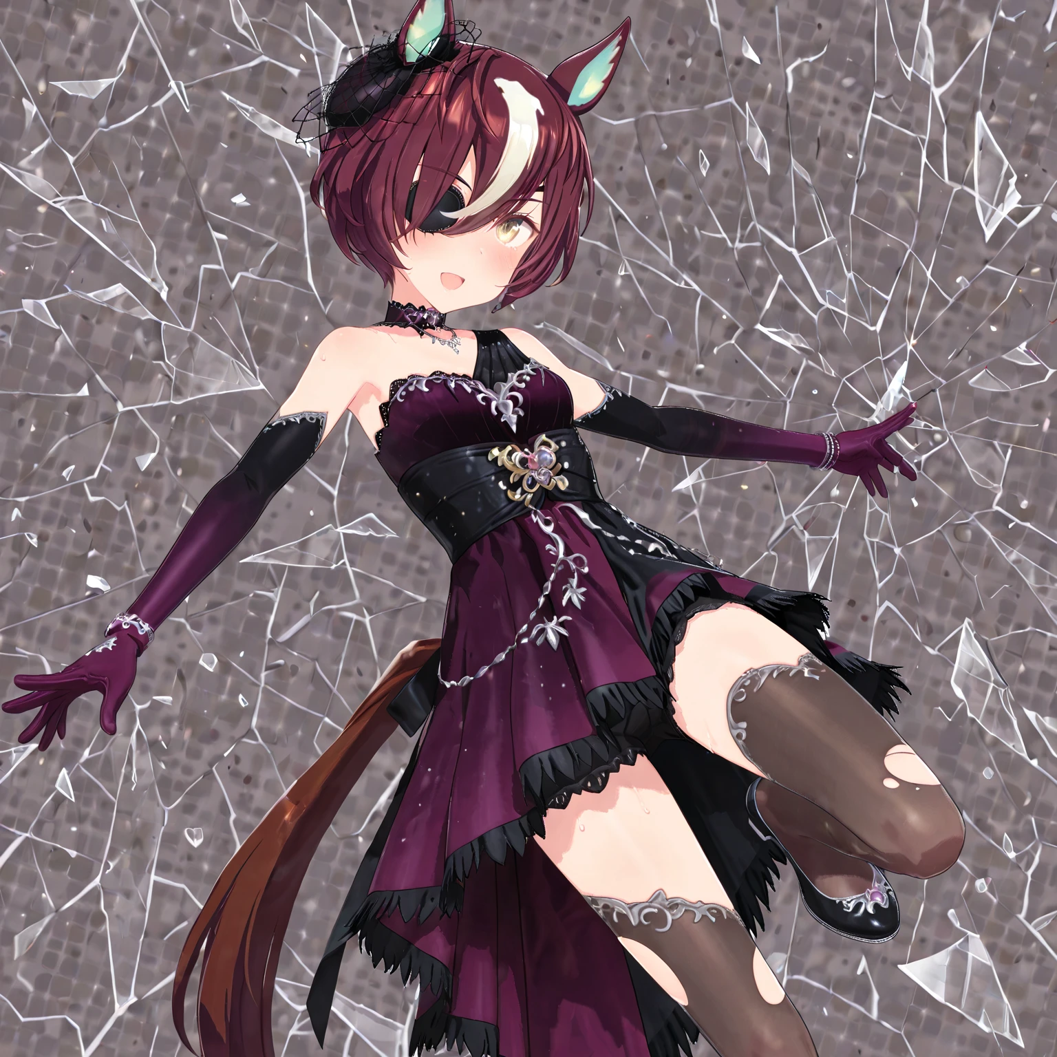 ((best quality, masterpiece, 4k, 8k, high res)), ((furry; Anthro Wolf)), tentacles, eldritch transformation, body horror, brunette, attacking, ferocious, fangs, full body, female werewolf, sexy, vibrant colors, (edgy punk hairstyle), knight armor, well-toned abs, Victorian dress, goth corset,