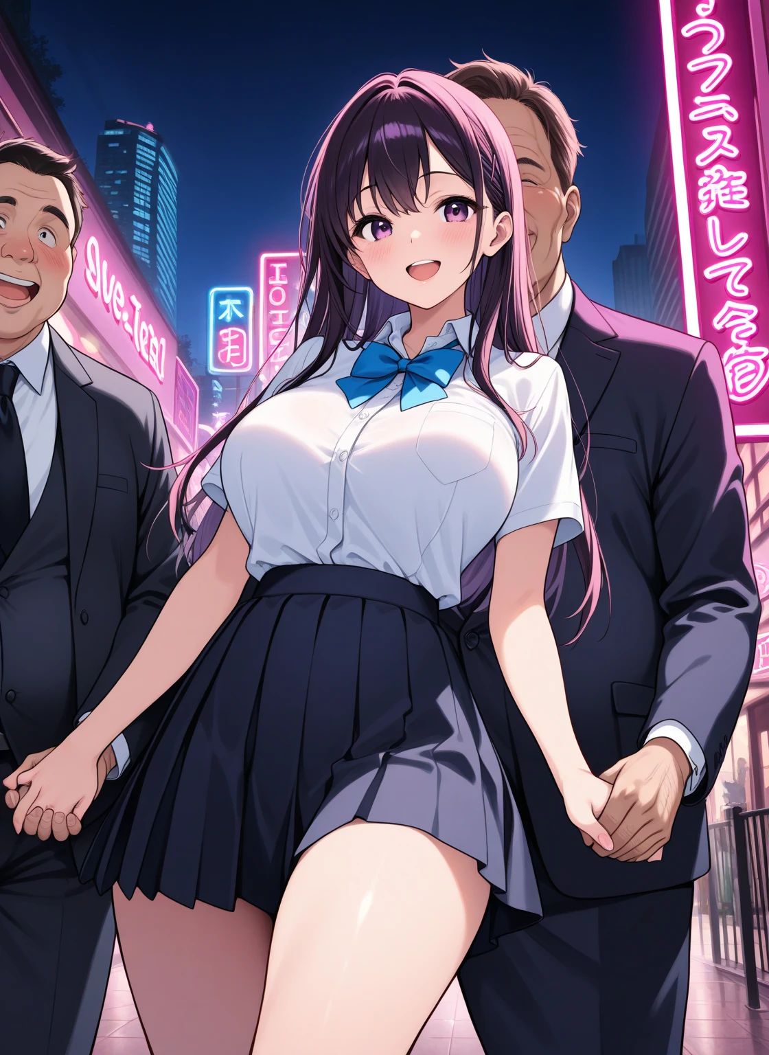 ((table top, highest quality, High resolution, nffsw, perfect pixel, written boundary depth, 4K, )), 1 girl, alone, , beautiful anime girl, beautiful art style,
perfect body,
Yukinoshita yukino, long hair, Ahegao、city、(((crowd)))
(((full nude))), thighs, between the legs,
big breasts, nipple, open your mouth, Happy, blush, i breathe, Sweat, Break Hetero, (hetero couple),(((sex:1.5))),(vagina), NSFW, Cowgirl girl on top