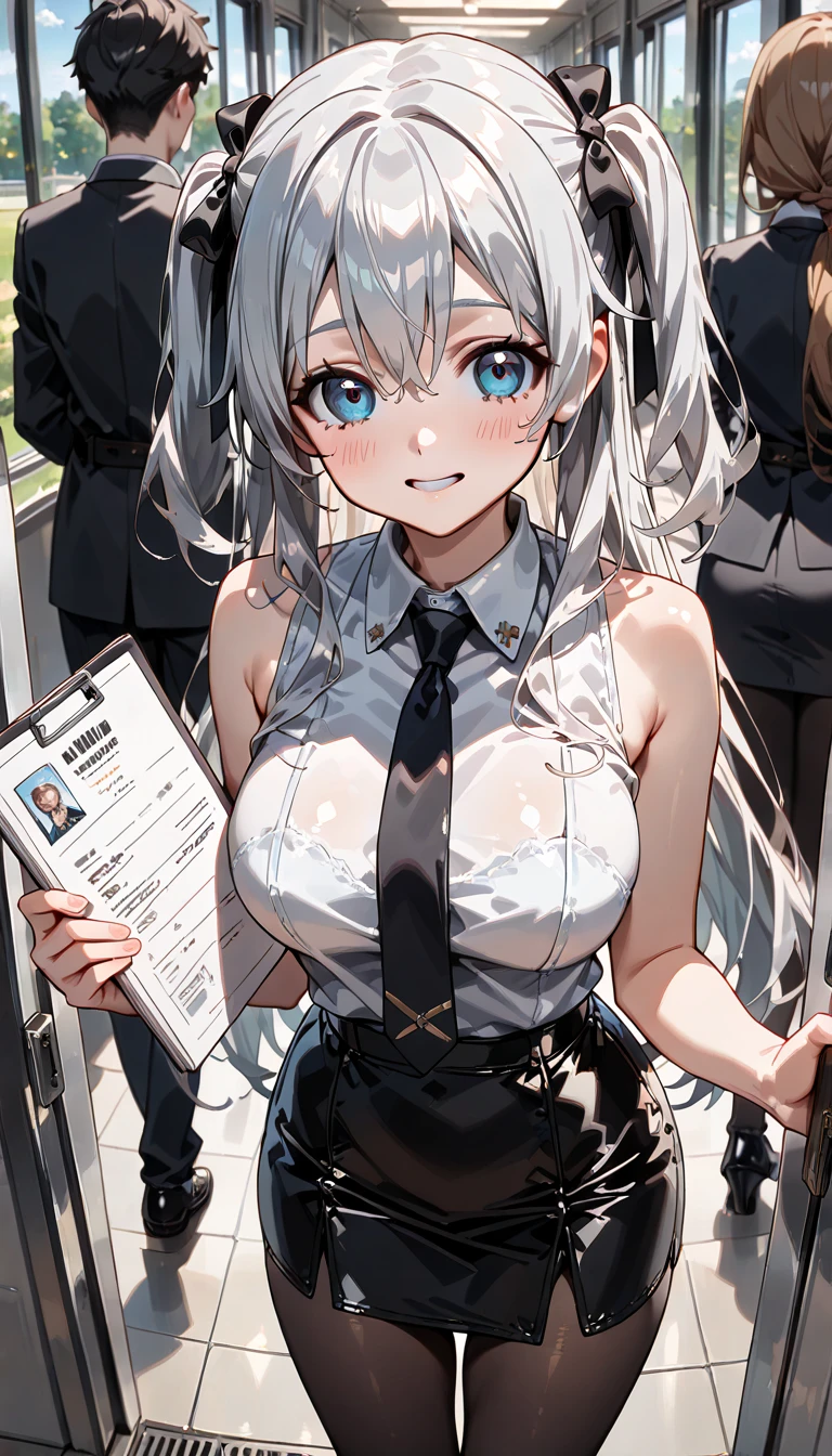 Crowded train、One pretty woman、Many passengers、Best image quality、High resolution、masterpiece、super high quality、Lori、Girl ,Silver Hair, Bright Blue Eyes, Mid-chest,Red bow tie, Dark blue pleated skirt, Long sleeve shirt, Dark Blue Vest、Blushing、4K quality、Reached orgasm、Heavy breathing、From directly below、1 personの女の子, Raise your arms, 1 person, {{{The guy put his hand on the girl's crotch}}}, Inside the train, Crowded, Crying face、
(1 Girl)++, (masterpiece)+++, (Highest quality)+++, (Super cute)+++, , (Roll up your shirt), Out of place bra ,arched back, Crowded train, (Many men standing behind a girl )++, Dynamic pose, Dynamic hand movements, (Grab your chest)+++, A man grabs a woman's arm , (Hands frying), (Floating Hand), (Grab from behind),
