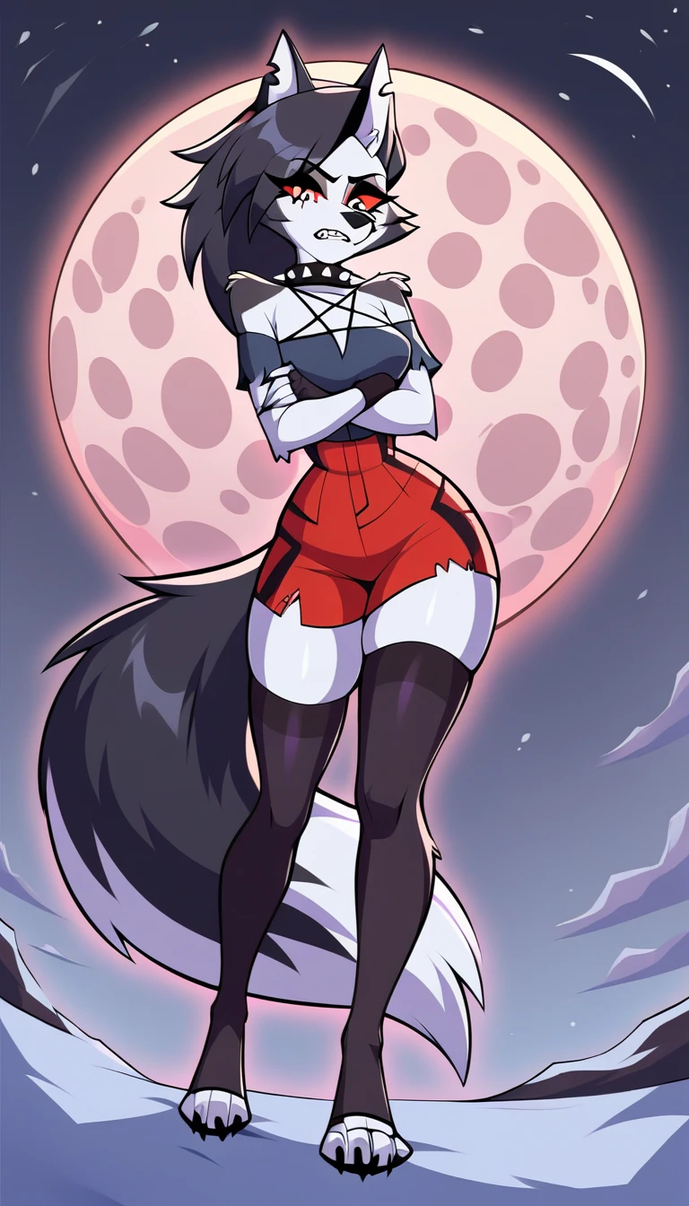 (full shot, back side view, low angle), blitzwolfer, wolf, homuro, loboan, biped, athletic female, camel toe, curved leaves, mammal, 5 fingers, 5 toes, barefoot big butt, black nails, black nose, black sclera, Black eyebrows, Black tail, grey body, Black long wolf's mane, long mane, long fur face cheeks, black head, big jaw, Grey Inner ears, bubble ass, ass squish, large bum, busty, butt, body blush, claws, red one piece swimsuit, feet detail, fingers, genital outline, good body proportion, perfect morphology of a tall female, grabbing own butt, one hand on butt, humanoid feet, humanoid hands, horny face, in love to the viewer, large butt, looking at viewer, standing, presenting butt, nails, feet apart, partially visible vulva, plantigrade, protective mother countenance, pose, red eyes, smile, soles, soft soles, meaty soles, feet apart, sandals, open toe sandal heels, platform sandal, platform heels, loose sandal, shoe dangle, solo, sheap space, long tail, fluffy tail, thick thighs, toe claws, toes, voluptuous, wide hips, curvy figure, curvaceous, absurd res, hi res, signature, in a spaceship next to a large window space