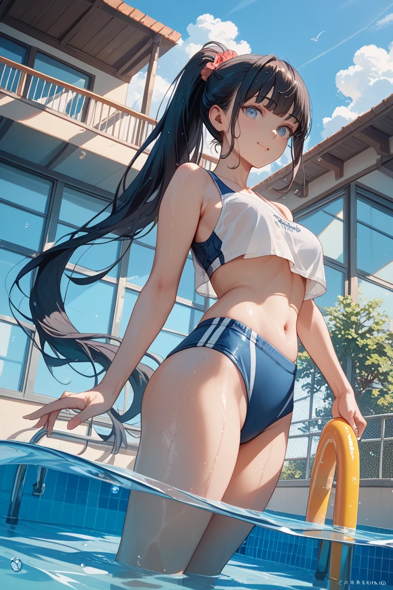sitting by the pool、Dipping feet in the pool、Inserting a vibrator into your、blush、The vibrator overflows with pussy juice、The vibration of the vibrator makes her pussy juice drip、Vibrator Masturbation、Horny girl、、Her pussy juice is dripping down to the ground、Stringy pussy juice、A young girl with a baby face、See-through swimsuit、((A vibrator is placed inside her swimsuit and manipulated, causing her pussy juice to overflow and make her faint in agony.))(Angle from below)
