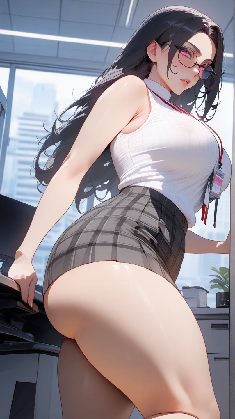 best qualityer，tmasterpiece，Ultimate resolution，downy，Extremely colorful，stewardess，Normal posture，Redlip，Collar，Kneeling pose，（Point at you with your ass），behead，Anklets，high-heels，Normal posture