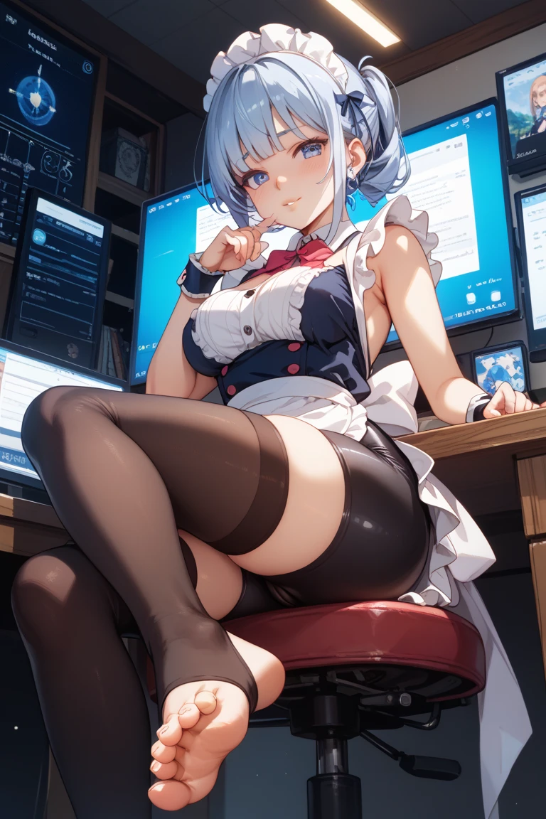 (Highest quality, 8k, masterpiece :1.3),Kaede Higuchi,vtuber, One woman,,Silver Hair,nsfw,,Voluptuous body,Armlock,Sex,M-shaped legs,Held by a man,Cowgirl