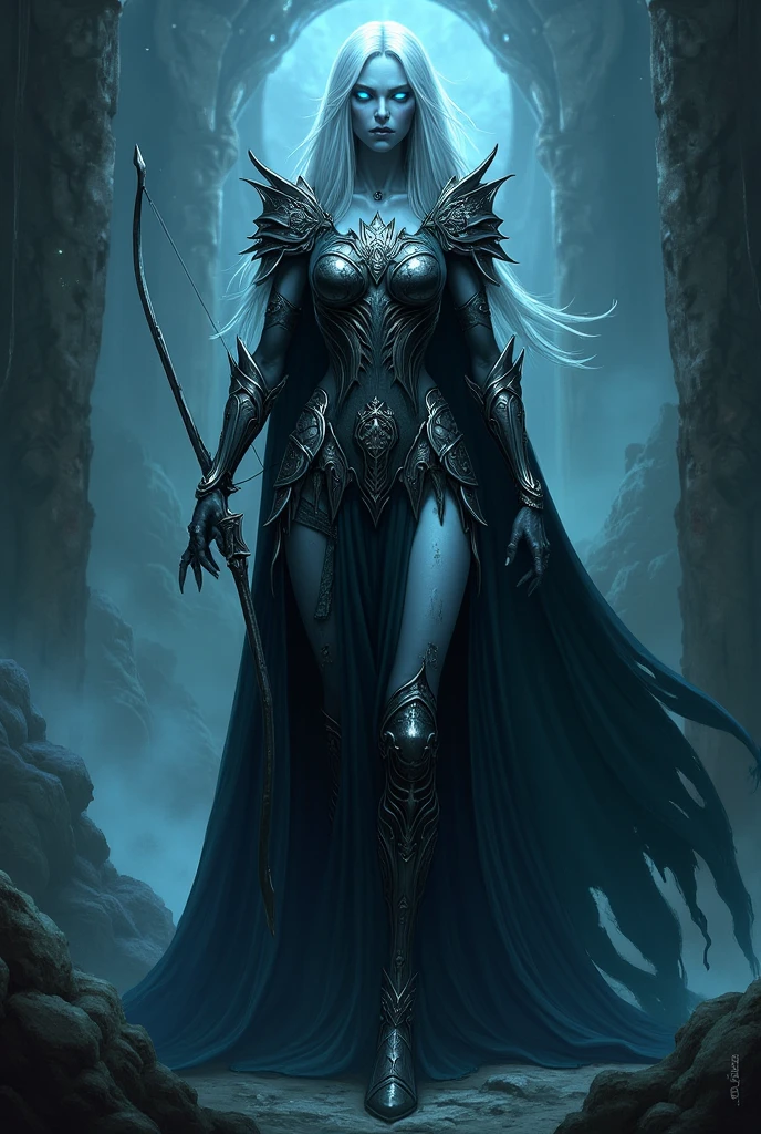 ((realistic, ultra quality, high-definition)), Dark Drow sorceress, 1girl, intricate details, (((full body))) in a forest