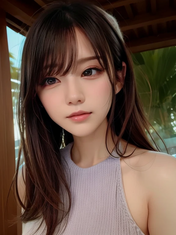 (highest quality, 32k, High resolution, Masterpiece:1.5, ), marimo_jet, Transparent air, An award-winning masterpiece with incredible detail, god々Shii, Japanese beauty Shii girl, Forward Full Shot, Extraordinary beauty, Shiny brown hair, ((Beautifully groomed super long silk hair)), Asymmetrical bangs, Hair between the eyes, Beautifully trimmed, thin eyebrows, Magical big eyes, Beautiful double eyelids, Smooth and clear white skin, Pale pink detailed lips, Natural Makeup, Rich expression of emotions, Motherhood and generosity, Overflowing affection, (A profile of a gentle smile:1.3), Cobalt blue one-piece dress, Skirt fluttering in the wind, High resolution perfect collarbone, High resolution beautiful chest, Slim figure with ample breasts, High resolutionの美Shii太もも, ((Gold Coast hilltop:1.3)), Spectacular views, Dazzling sunlight, detailed blue sky, Professional Lighting, Professional Photographer, Professional models, God's Secret