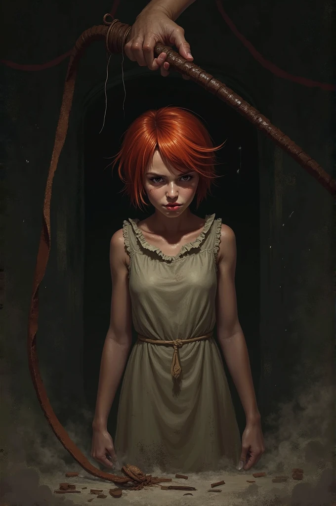 (Realisttic:1.2), analog photo style, (cute woman with short black-red multicolored hair and red eyes in mystical fascinating scene), (lost in the dark), (her body is a visual pleasure), extremely survivor, (looks weary yet unbowed), detailed face with naturally skin texture, gloomy dark atmosphere, (old broken walls of abbandoned place showing passage of time, but the human spirit remains unconquerable), play of shadows and light in the sun rays, a delicate balance between beauty and darkness, faded colours, great quality, Masterpiece, intricate sanctuary background, naturally cinematic light, 16k quality, HDR, RAW photo, lomography colors, vintage warm, dark vignette