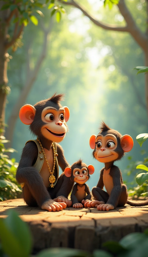 Monkey talking to a wise monkey
