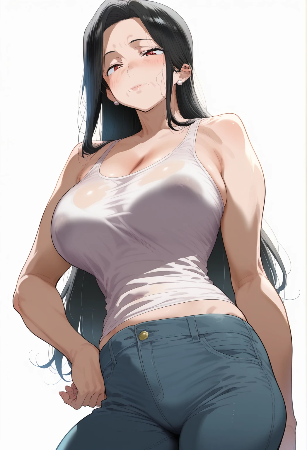 kon-kit, one piece, nico robin, 1girl, ;), adjusting eyewear, arm up, black hair, blue eyes, closed mouth, clothes lift, cowboy shot, cropped legs, eyewear on head, from side, hand on own shoulder, large breasts, light smile, long hair, long sleeves, looking at viewer, low ponytail, navel, one eye closed, ponytail, scrunchie, short shorts, shorts, sidelocks, simple background, smile, solo, sunglasses, sweater, thighs, white background, wide hips
<lora:konkit:0.7>