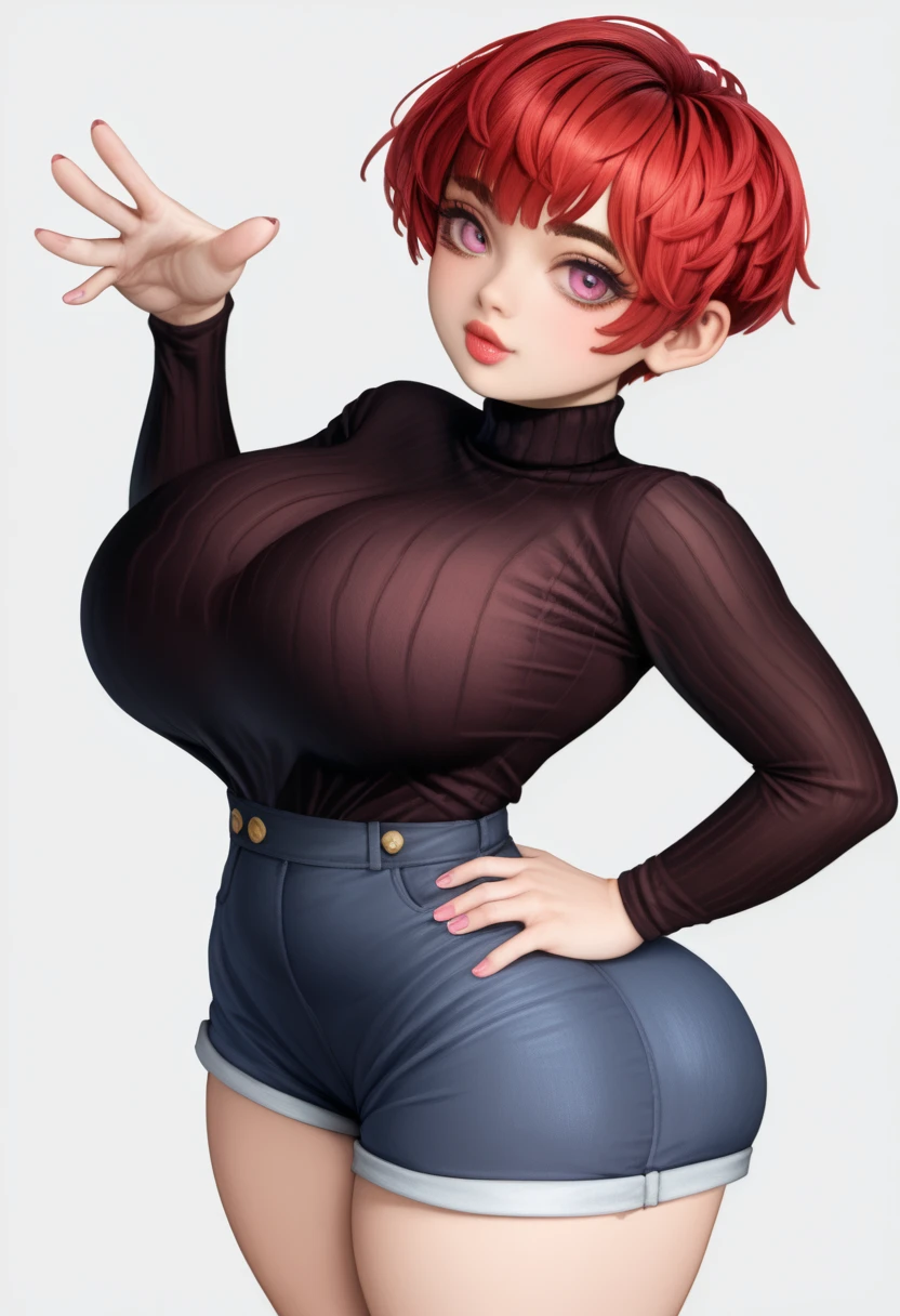 (photorealistic:1.4), (masterpiece, sidelighting, finely detailed beautiful eyes: 1.2), masterpiece*portrait, realistic, 3d face, good photo, 4k, high quality, high resolution, hyper detail, realistic, reality, smooth graphics, realistic sexy wears, 3D, best resolution, sexy, good contrast, perfect shading, realistic skin texture, finely detailed, dramatic lighting, realistic lighting, amazing shadows, sexy and hot, huge breasts about to burst, huge ass, huge butts, thicc thighs, everything she wears is tight, shiny and skinny, , shiny hair, extreme shiny skin, tight skinny shiny latex skirt, back view