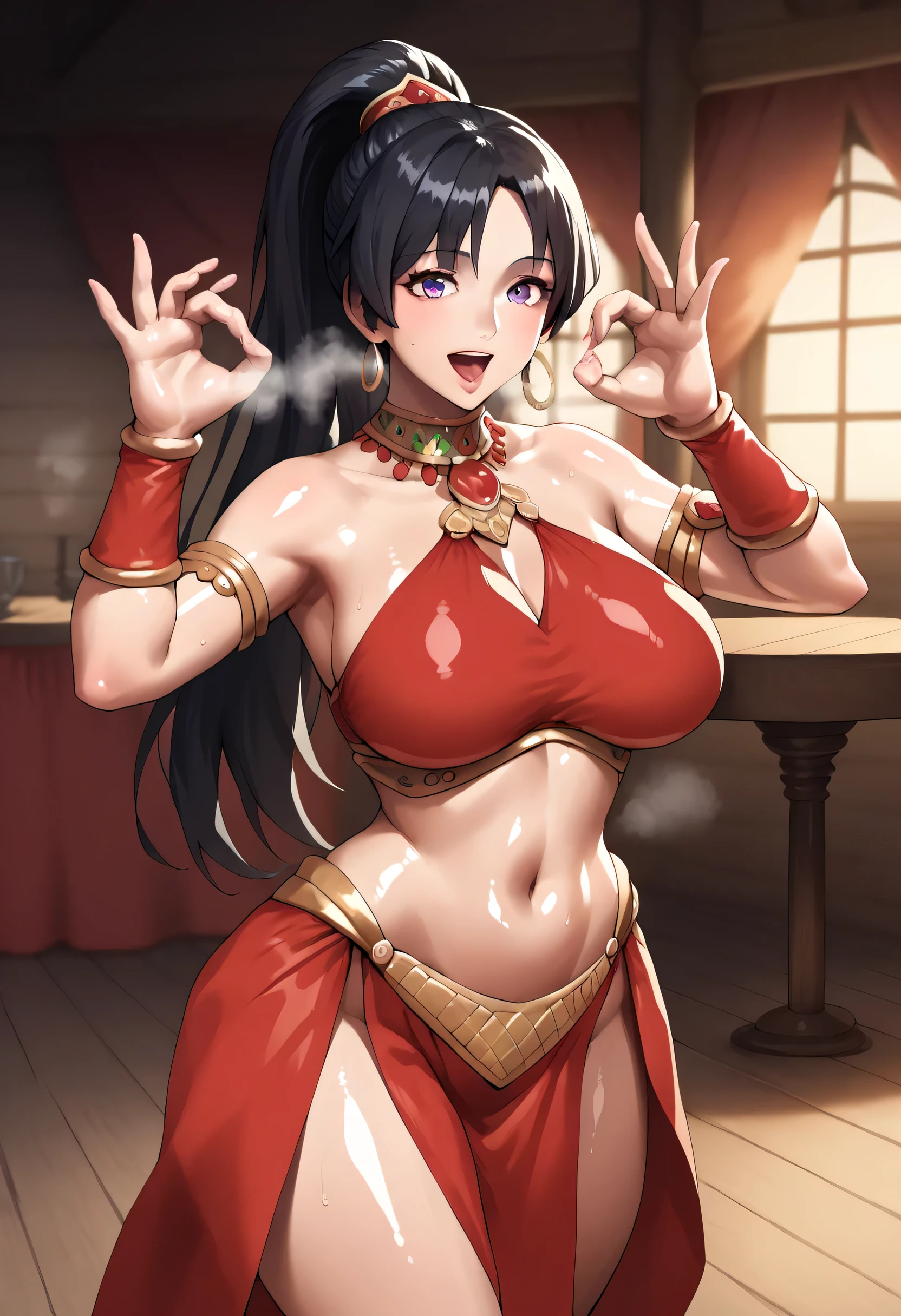 score_9, score_8_up, score_7_up, highres, BREAK
generalbutch,
Dehya\(Genshin Impact\), curvy, huge , wide hips, big ass, bl leotard, brown-skinned female, shiny leotard, skin tight clothing, Black long hair, underboob, standing, cum on facfacial, red lipstick, brown eyes, dark skinned male, huge cock, penis ashockeression
(cellulite:0.8), 
1 female, high quality