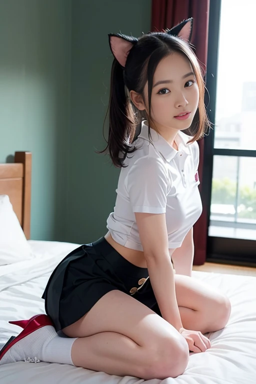 8K, RAW portrait of、 (Women in Japan),masterpiece、Photorealsitic:1.photos realistic, 超A high resolution, Best Quality, Real life photography ,( At night ),
1womanl,(( deep in the night、A girl lifts up her skirt and shows off her panties in the bedroom)),((Realistic Japan schoolgirl))、((School uniform、Plaid pleated skirt、a bow tie))、((kawaii faces:1.2))、inside in room、slender physique、skinny thigh, Black hair、 ((dark-brown eyes))、(Authentic skin texture)、(Immersive atmosphere:0.8、Chiaroscuro:1.2) 、(looking at viewert)、Looking at the camera、Look at viewers、((embarrassed from:1.3))、A smile:0.3、((Shyness:1.3))、((Reddened cheeks:1.3))、((Ceiling from below:1.4))、(Body facing the camera)、((up skirt))、((Woman Pulling Up Her Skirt))、((Angle of view from below:1.7))、((Close-up in the crotch:2.3))、((pantie shot:2.3))、((very small high leg panties:1.4))、(((Bend your knees and spread your legs to the sides:1.8)))