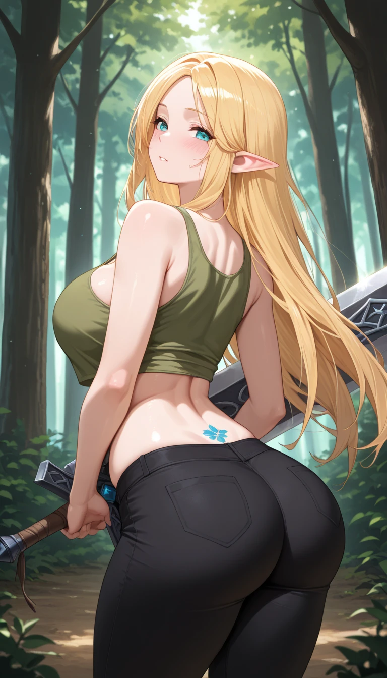 Ultra-high definition image quality、beautiful girl、Female Swordsman、Light Armor、Green Boots、Long Hair、blonde、20-year-old、have confidence々face、Very short tight skirt、Cowgirl、wilderness、Highest quality,Big Ass、Big Breasts、Thighs、Grasping the hilt of the holy sword Excalibur、Black panties、Kick off with your feet and jump、Joan of Arc style clothing、Wind King Barrier、Her hair is fluttering in the wind、The Sword of Promised Victory、god々Wearing a bright aura、Big Ass、Valkyrie
