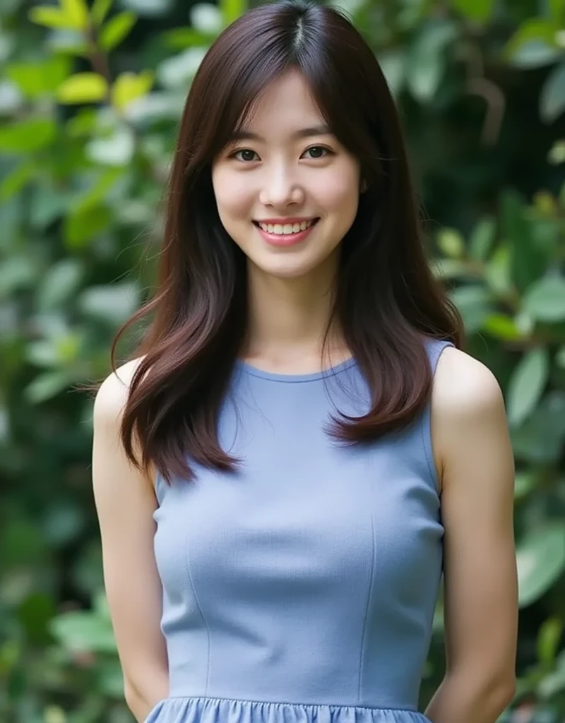 ((Highest quality)), ((masterpiece)), (detailed),Perfect Face,Japanese,Mature Woman,Upper Body,F Cup,Cleavage,blouse,smile,landscape