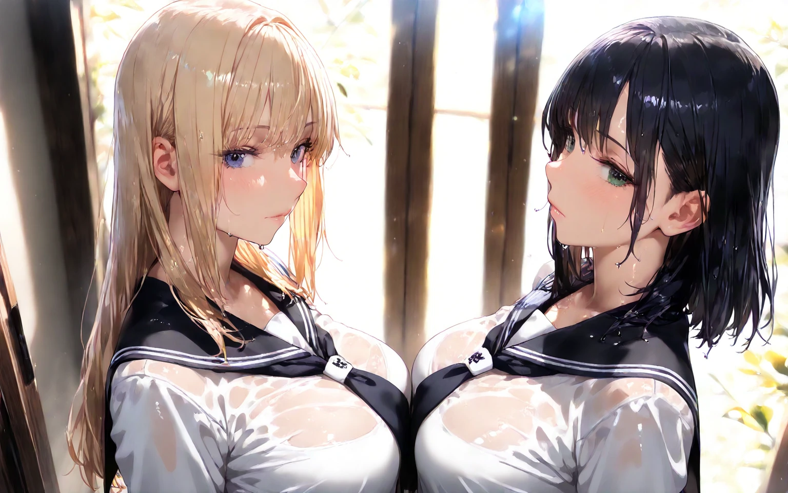 Five headed conjoined naked Olivier with four huge tits
