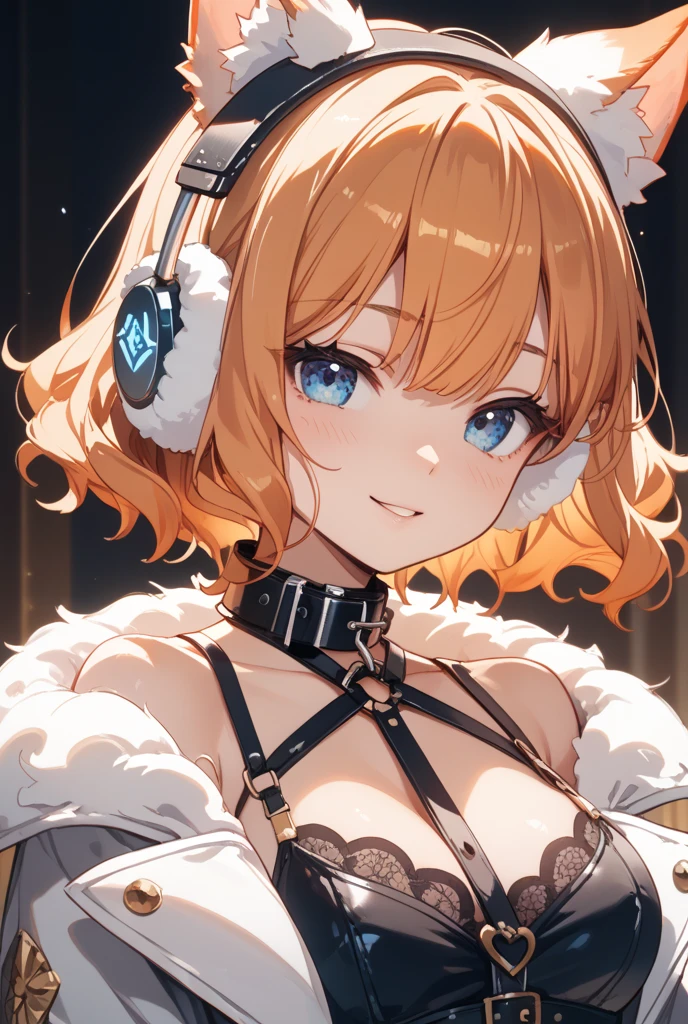Photo of beautiful jpn-gyaru, masterpiece, 1 girl,
cyborg girl with blonde bob hair and blue eyes, (blonde bob hair: 1.2), big breasts, smile, (mechanical bunny ears headband:1.3), mechanized limb, headphones, (sorceress, enchantress:1.4),