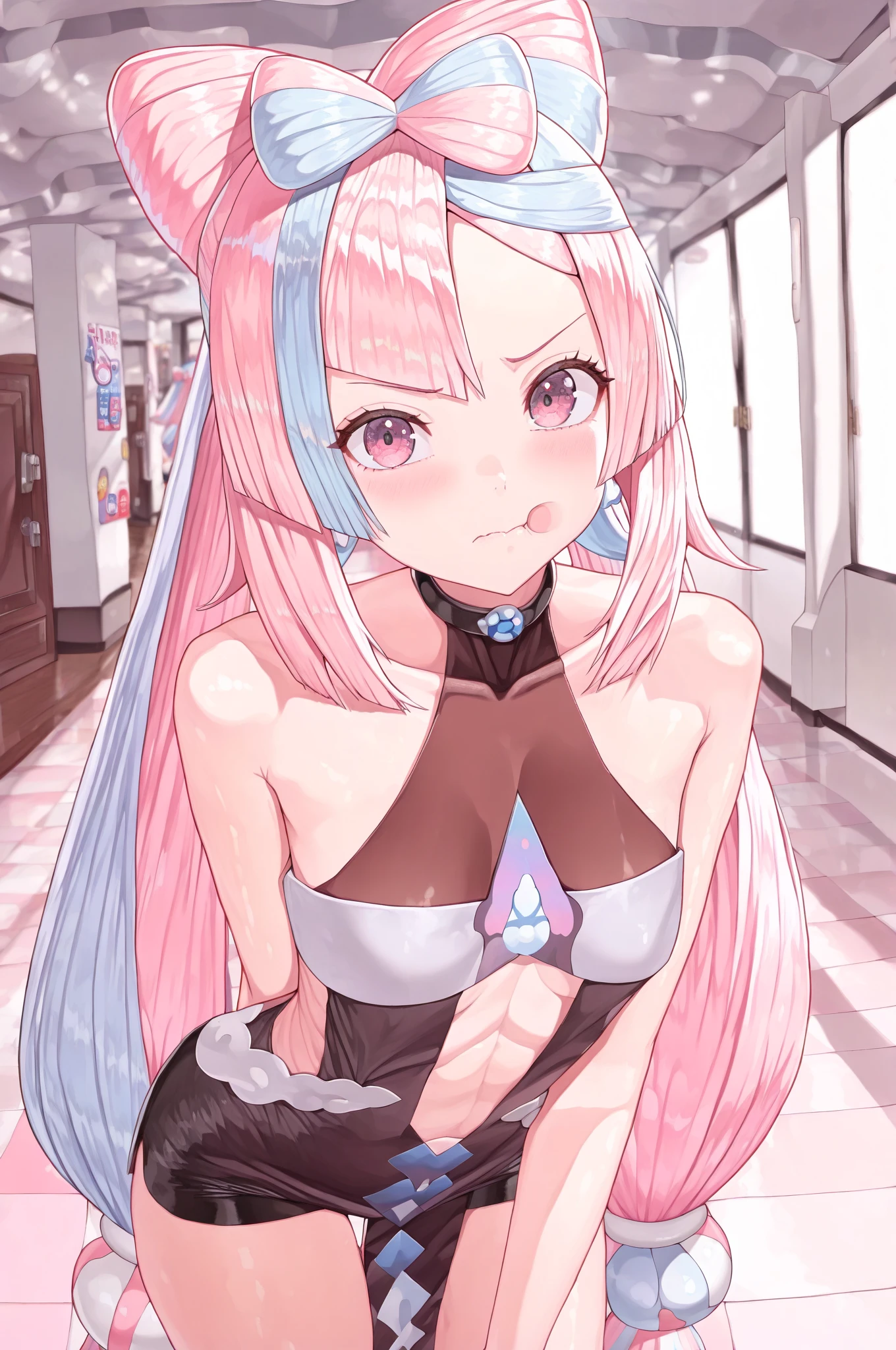 (best quality, masterpiece:1.2), ultra detailed, extremely detailed eyes and face, natural skin texture, detailed skin, natural lighting,
(small breasts),
BREAK cheerleader, white and blue crop top, white and blue sleeveless shirt, clothes lift, bare breasts, no bra, nsfw,
BREAK (orgasm face, aroused, embarrassed:1.2), upper body,