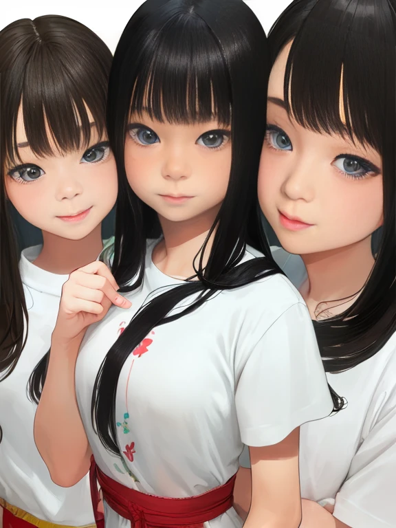 Highest quality、High resolution、Detailed Background、(Beautiful face in every detail:1.4)、Anatomically correct、Detailed facial expressions、Teenage beauty、Highly detailed face、(Huge breasts:1.2)、cute hair color、Bobcut、ponytail、cute hairstyle、well-groomed eyebrows、Perfect body line、School classroom、JK Uniform、(A shot from below of three beautiful girls looking at us with cold eyes:1.5)、Close up from below、look at me with cold eyes、glare、cute