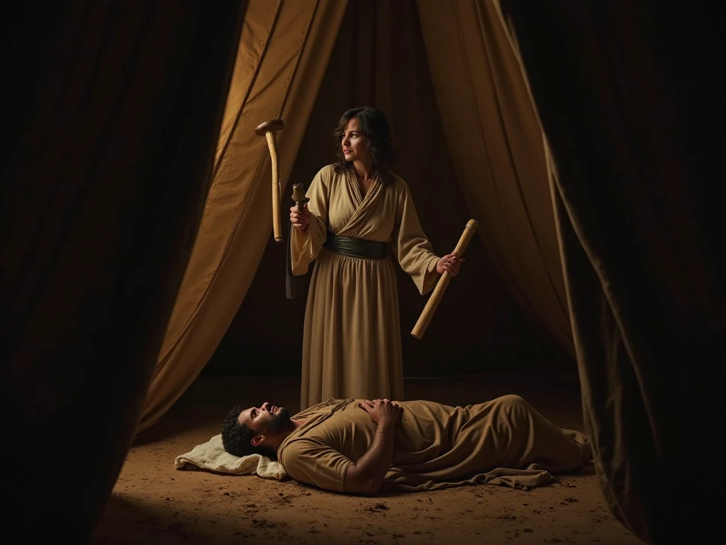 Moses' wife circumcising her , male, for Moses was in great danger