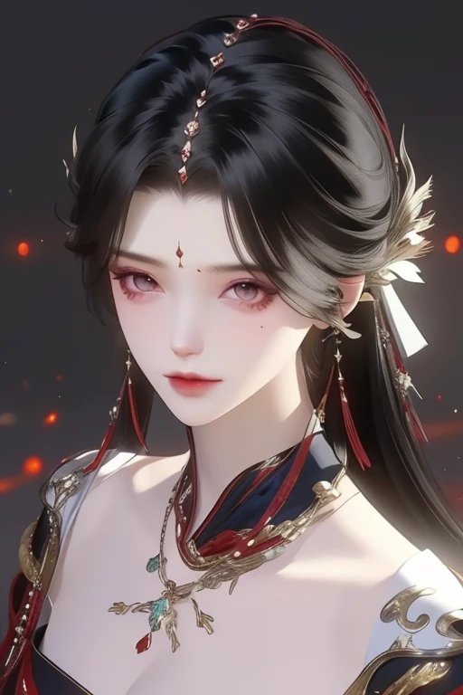 (tmasterpiece,top Quority,best qualtiy,offcial art,Beautiful and aesthetic:1.2),(1girll),Extremely detailed,Colorful,highestdetailed,offcial art,统一 8k 壁纸,ultra - detailed,Beautiful and aesthetic,big breasts beautiful,tmasterpiece,best qualtiy, long whitr hair,Beautiful face,(a color),Ancient Chinese clothes,Western Regions clothing,gossamer,gold chains,red color Hanfu,Phnom Penh embroidery, (zentangle, mandalas, Tangled, entangle) , Yuechan_Wedding_lothes,