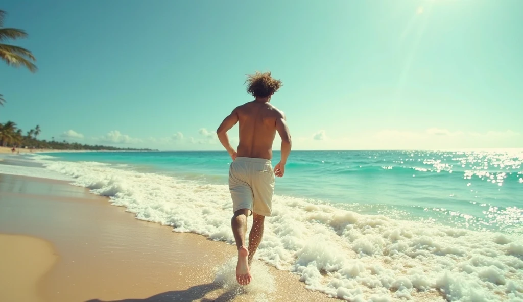 naked man without pants running away from women