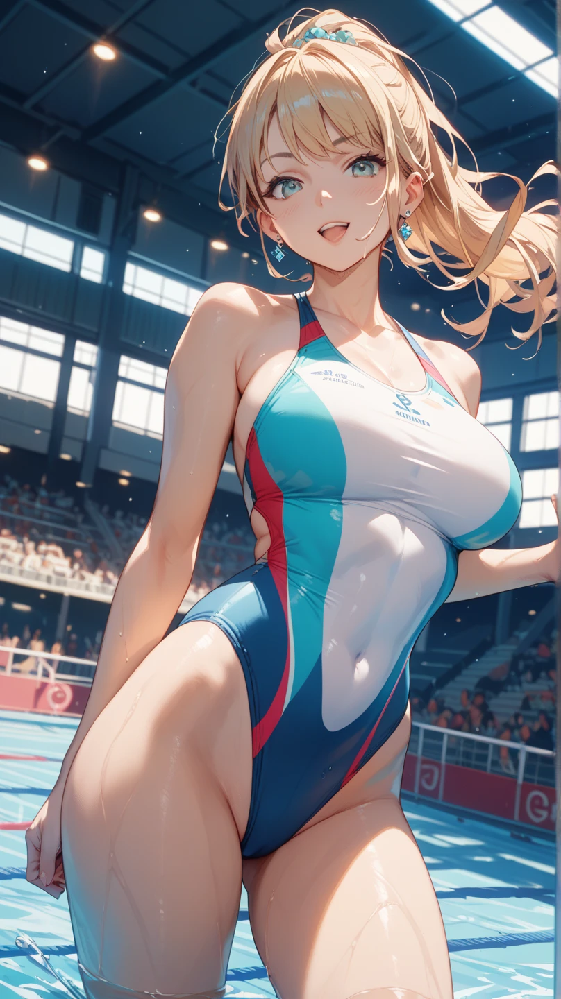 highquality illustration, masterpiece, very delicate and beautiful, attractive girl,(gymnastics leotard,long sleeve leotard with glittery decoration,high_leg leotard,athletic leotard,tight-fit leotard,iridescent gradient leotard,long-sleeve leotard),thin,slender body,slim,high school,gymnasium background,gymnastics club,gymnastics athlete,princess, beautiful eyes,light smile,(masterpiece, best quality:1.2), highres, extremely detailed CG unity 8k wallpaper, perfect lighting, Colourful, ultra-high res,4K,ultra-detailed, photography, 8K, HDR, 17 ages,cowboy shot,