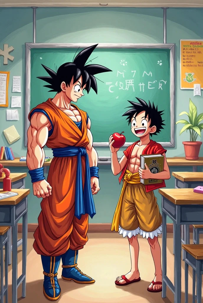Goku holding a cap for children with cancer