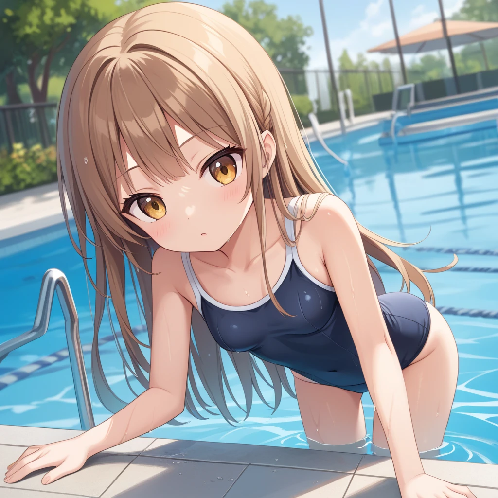 Astellas Misaka Mikoto, standing, School Swimsuit