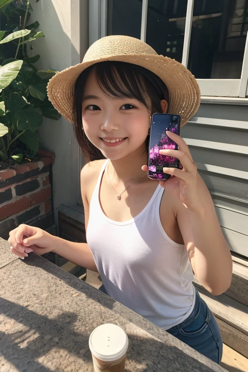 She has a neat and fresh image
Age is in her early 20s
Natural face
Beautiful Japanese face
Stylish and sexy
She is a naturalist and loves nature
Has a cell phone in her hand