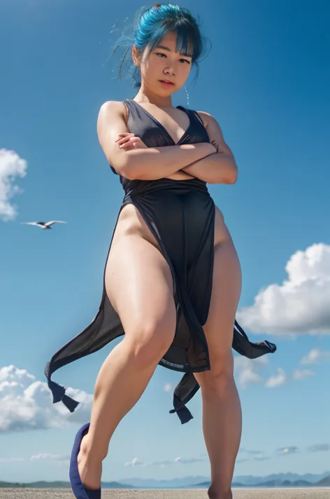 (8k, ultra high resolution, highest quality, masterpiece:1.2), ultra realistic, (realistic, photorealistic:1.37), (realistic skin:1.2), ultra detailed, Canon EOS RP, 8k, Korean mature woman, smiling, (obese), (((super curvaceous,))) ((super voluptuous,)) ((full body shot)), thick ankles, (red slicked back hair:1.5), (long hair), (flowing hair), (smiling), staring, (purple bodycon one piece suit with mini skirt), (strapless:1.3), teardrop earrings and necklace, super long file stick as long as her height, purple high heels, full body shot, (fire city background),