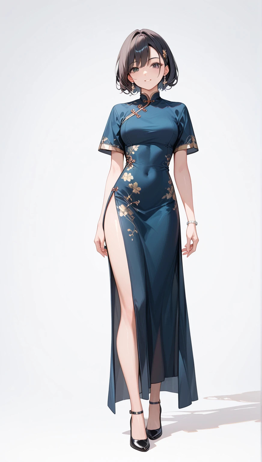 Burmese girl A smiling facewith attractive curvy full body. Friends full-length bikini, (♥️ reb dress) reflective long dress painted with flower patterns, only dress. hi gh hips High resolution High resolution natural background High resolution HD 3D, 8K cartoon anime