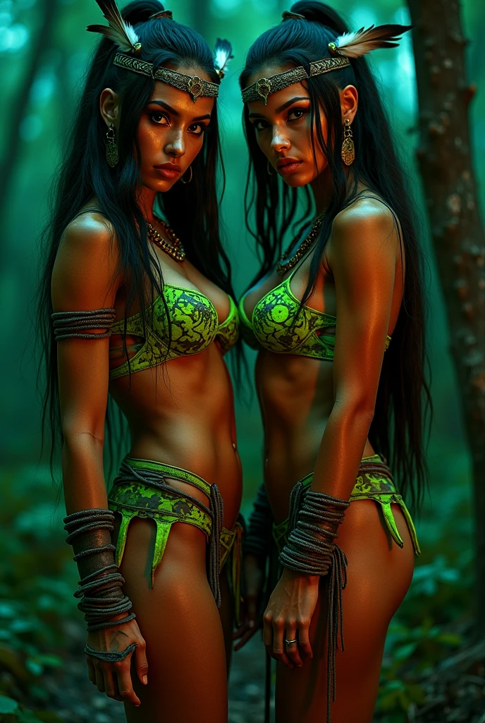 Woman tribe warm color jungle