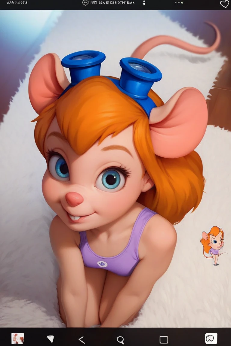 best quality, masterpiece, CARTOON_gadget_hackwrench_ownwaifu,
1girl, furry female, long hair, orange hair, blue eyes, bangs, sidelocks, buck teeth, animal ears, mouse ears, animal nose, mouse tail, body fur, tail, goggles, goggles on head, eyewear on head, looking on viewer, flat torso, full naked body, pussy, full body view, nude torso, cum on body, cum on face, shy, happy smiling, small ass, anus, sitting on big dildo,