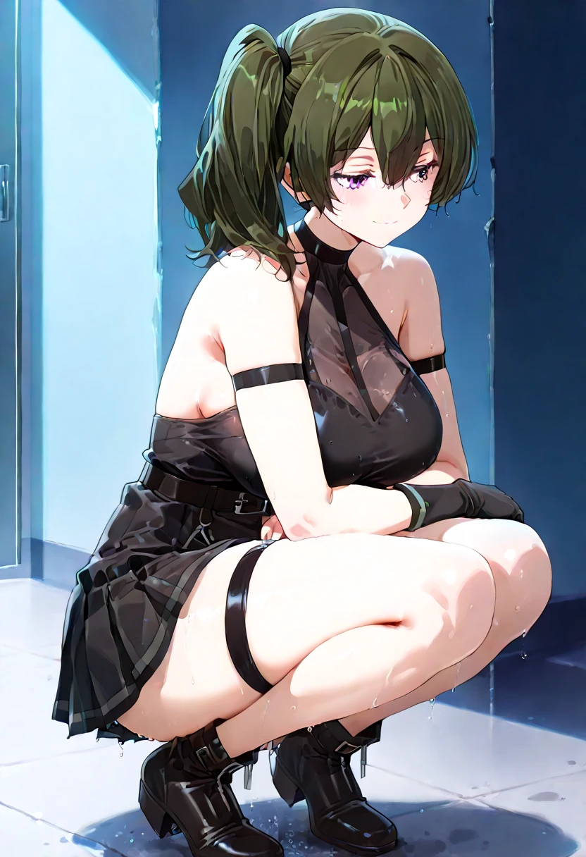Sheer dress、No underwear、No bra、Flat Chest、masturbation, huge dildo, squatting, street, orgasm, spread legs, Long, straight black hair with trimmed bangs, , , pussy juice,