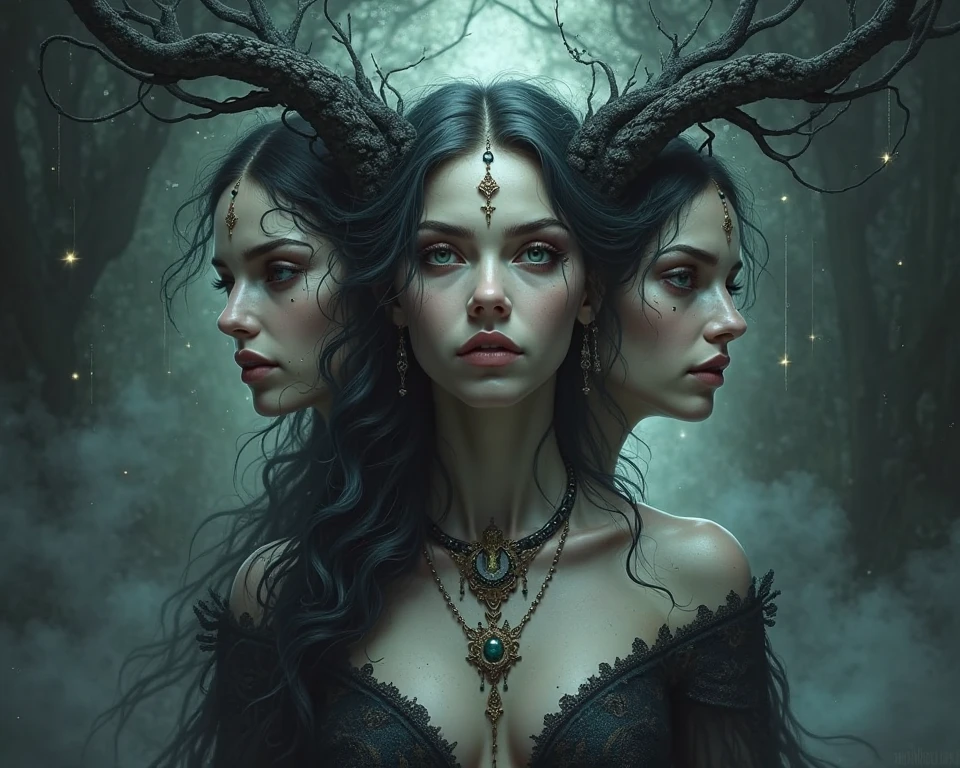 Goddess Hecate, com as tres faces, The young woman, when is it over?. 