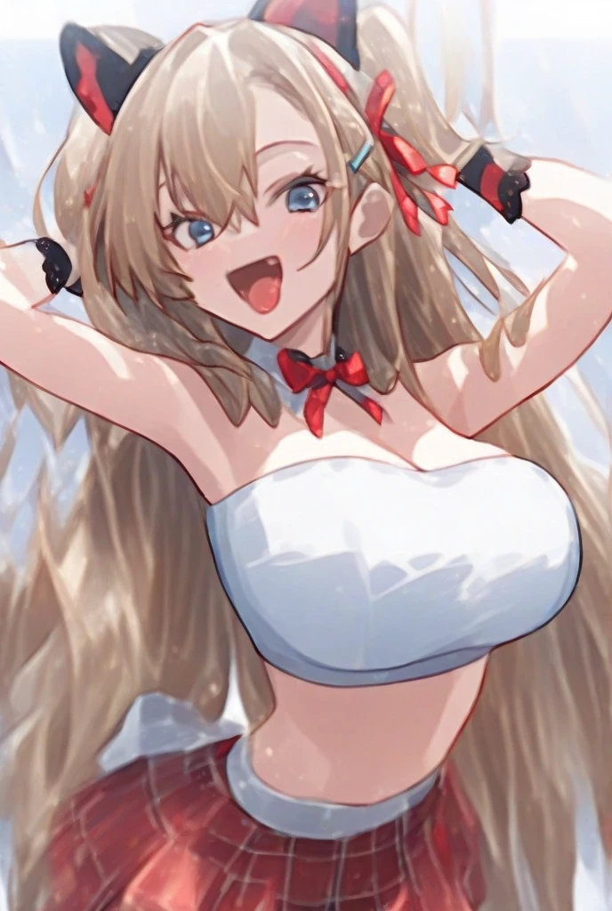 1girl, 独奏, GBF Cagliostr ,Cagliostro, long hair, blonde hair ,purple eyes, eyelashes, crown,, empty eyes, large breasts, nipple, Walking, Airship, frozen, Wet, crying, Naked, (1girl) Blank look, Peeing, lactation, projectile lactation