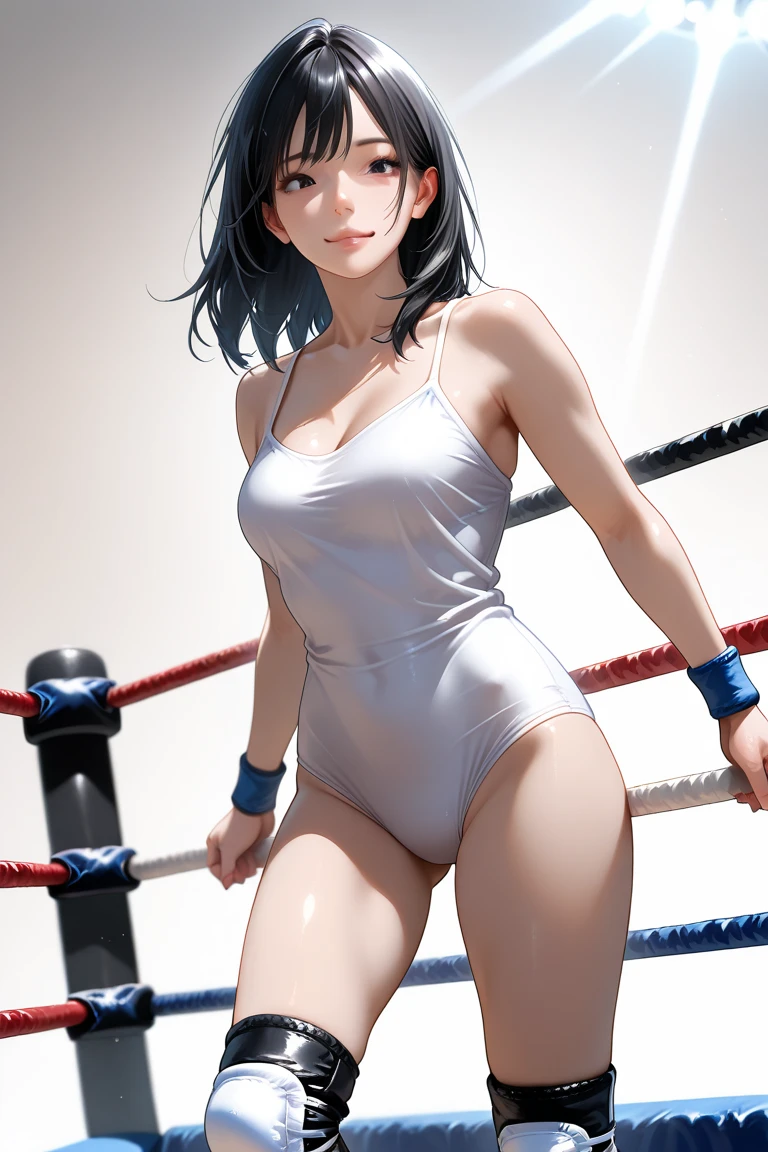 (original) , (highly detailed wallpaper) , (highest quality) , (masterpiece) , photo reality, realistic, highly detailed illustrations, (1 girl) , beautiful eyes, (delicate face) , perfect details, (best writing) , (A girl with super intricate details) , (Aggressive punches) , Sweat, heavy breathing, (oppressive attack) , (boxing ring) , two piece bikini, perfect details, perfect fingers, perfect limbs, Impact, (shiny skin) , abs, muscle, waistline,, fist fight, brunette, long hair, 
4K unified, (Super detailed CG: 1.2) , (8K: 1.2) , realistic, octane rendering,masterpiece, super fine illustration, best quality, light particles, ultra detailed, perfect anatomy, Japanese anime style, 8K, (woman), (small breasts), ((black short hair)), shiny hair, shiny skin, oily skin, beautiful face, (white leotard, wrestling boots:1.2), (nipples), (orgasm face, beautiful black eyes, shiny eyes, half-closed eyes), blush cheeks, arched back, get down all fours, boob on stage, (naked man:1.3), (man behind woman), (intense Sex:1.6), (doggy style sex:1.4), vaginal penis, hetero, (man hold woman's waist:1.4), (cum out), nsfw, stage, wrestling stage, crowd,pubic hair,perfect anatomy 