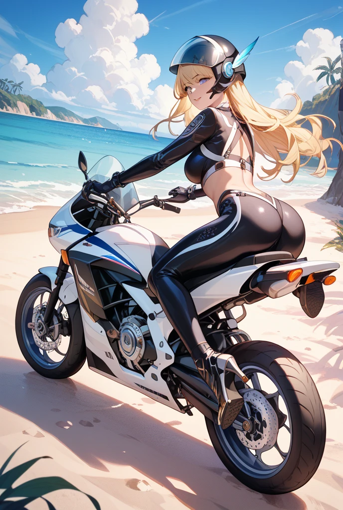 silver long twin tails, small breasts, (((White tank top and white shorts))),(((stylish tights))) 、break、(Full body Esbian)、desert、high sand mountain、break、Riding a Motocross Bike、detailed motocross bike、break、smile、elation、break、professional rider、professional wheelie、break、movie lighting、accurate depiction、8K quality、buckshot、break、raise your butt、detailed action poses、break、sky frame