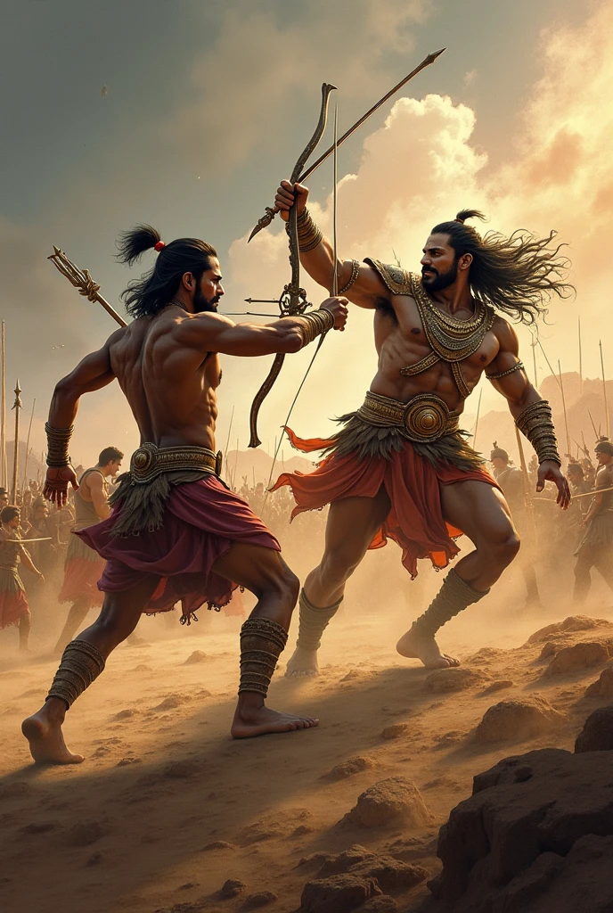 Arjun and karn fight to sward