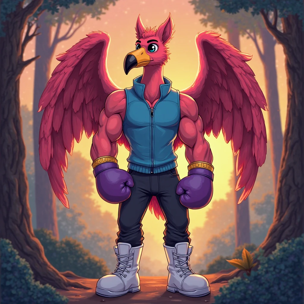 score_9, score_8_up, score_7_up, (clear simple background, white background, papyrus background), ((SFW:1.5))
(crow:1.2)), _young, anthro, solo, (male), (fullbody, muscular, athletic, strong body, feathered, focus), (wings, tail), beautiful, (Dressed:1.5)