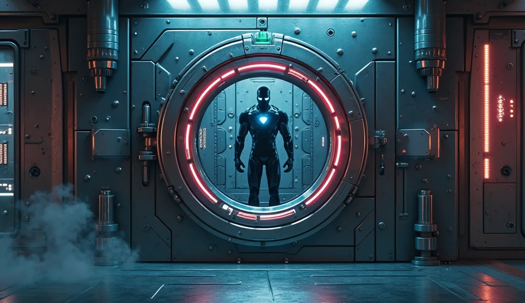 Create a dynamic holographic circle with a futuristic design. The circle should have a glowing blue color with electric cyan accents. It should appear slightly 3D with a translucent, shimmering effect. Animate the circle with a slow, smooth rotation or a gentle up-and-down movement. Include intermittent flashes of light and subtle particle effects around the circle to enhance its technological appearance. Ensure the background is transparent, and the overall effect should evoke a high-tech, sci-fi feel similar to JARVIS from Iron Man.