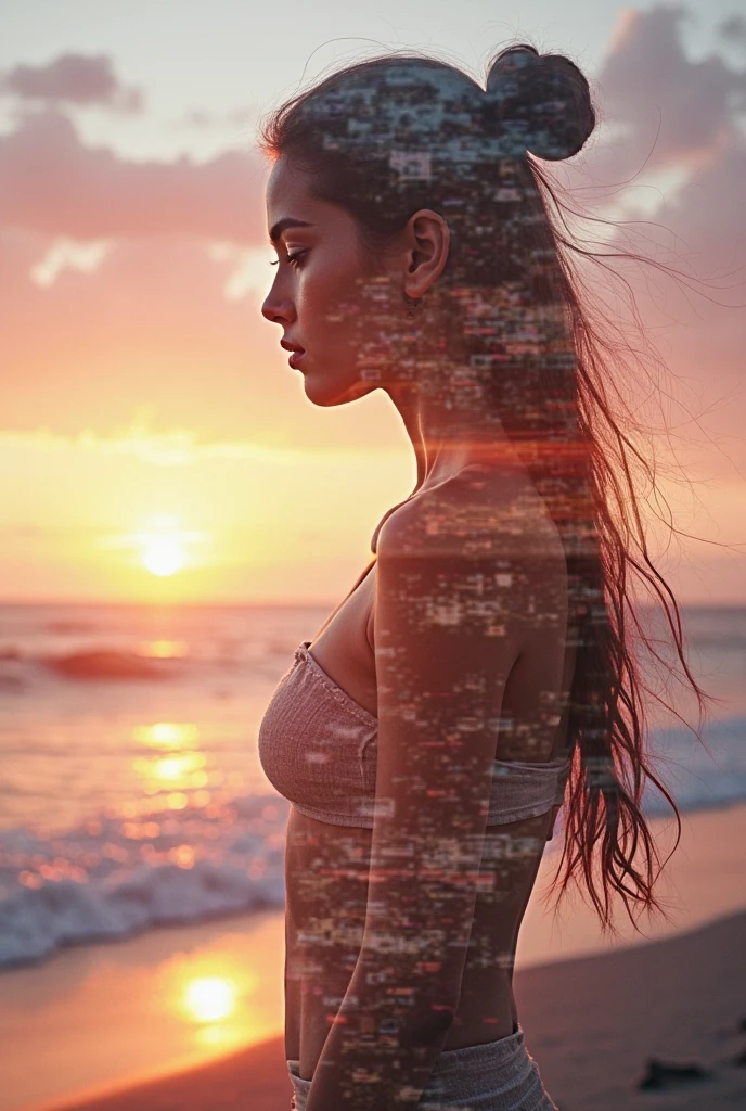 Chinese, big breast, beauty, beach, realistic, nude